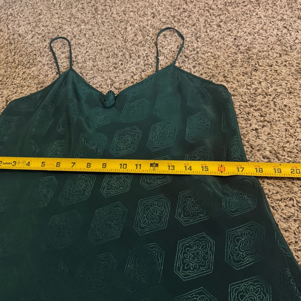 Vintage Val Mode Lingerie Kelly Green Floral Lace Robe Dress Set Womens Size S - Picture 11 of 15